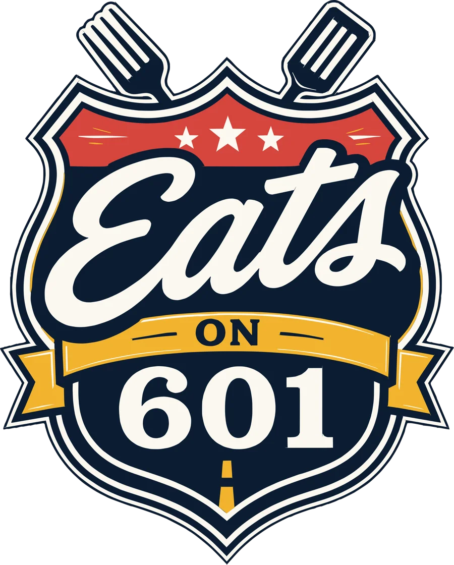 The redesigned Eats on 601 highway shield logo, drawn by Not Your Normal Marketing