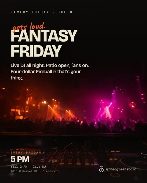Fantasy football Friday poster designed for The O in Greensboro